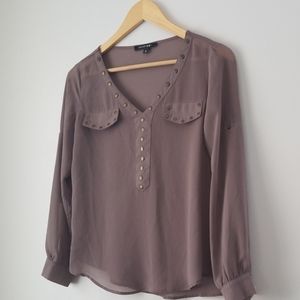 💎3/$12 Papermoon Wmns Small sheet gray studded blouse